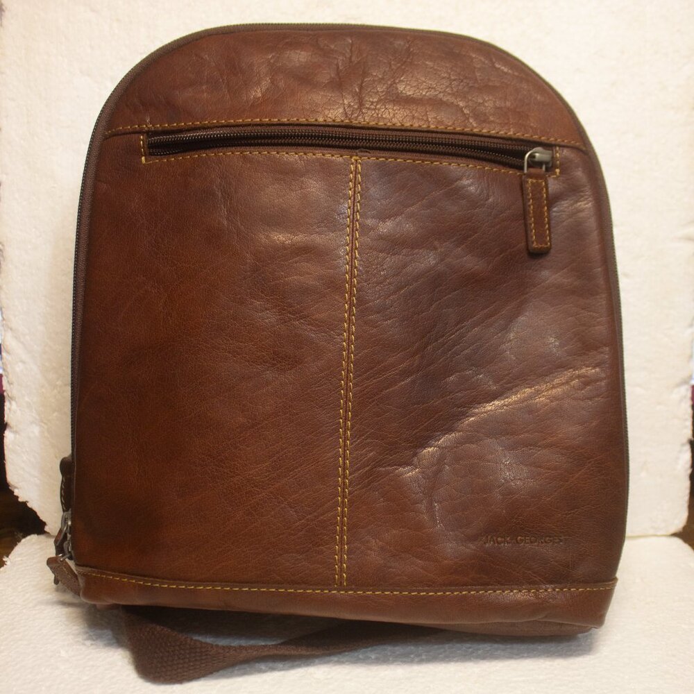 Jack Georges Leather Backpack Preowned - image 2